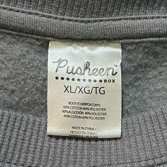 Pusheen Black & Gray Spooky Stormy Tie Dye Fleece Lined Pullover Sweatshirt XL - Picture 2 of 9